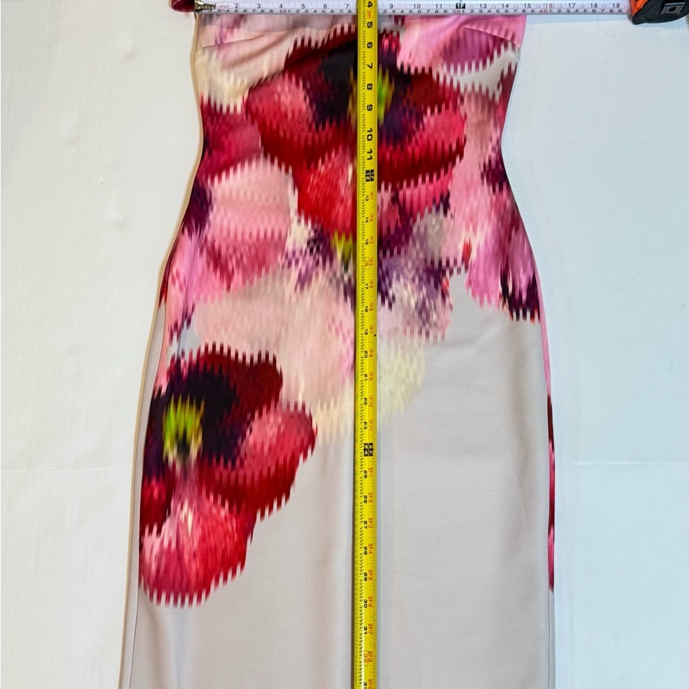 Ted Baker Mida Bardot Floral Sheath size 2 Off Shoulder Pink Fits Size 6 Wedding - Picture 10 of 10